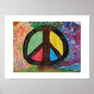 Impresión de pintura abstracta del Árbol de la Paz