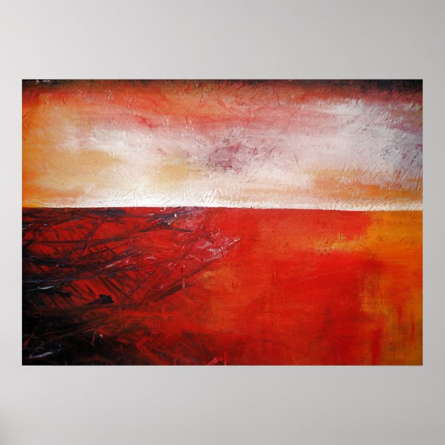 Impresión de pintura abstracta en lienzo rojo mode (Frente)