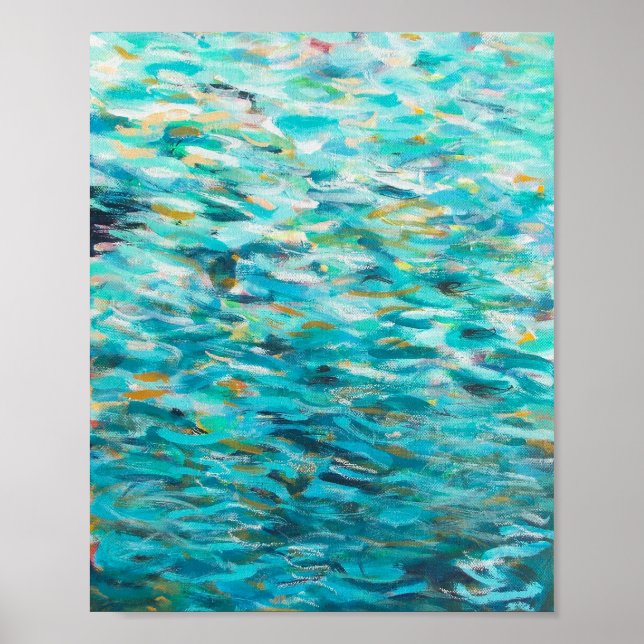 Impresión de pintura abstracta oceánica en el mar  (Frente)