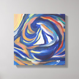 Impresión de pintura acrílica del mar de vela mult