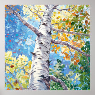 Impresión de pintura de acuarela de bosque