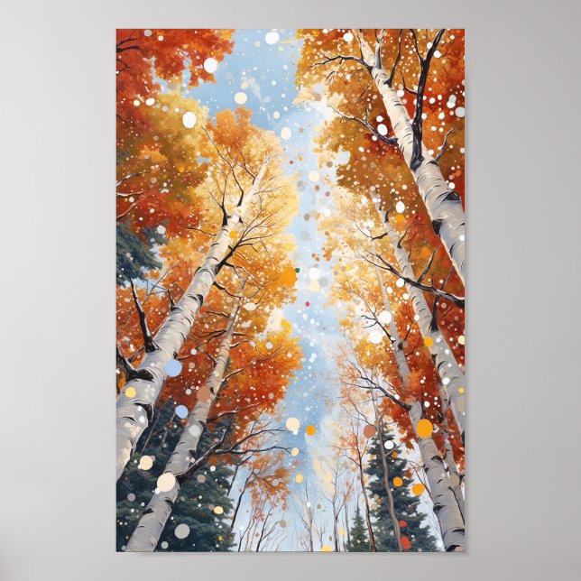 Impresión de pintura de acuarela de bosque (Frente)