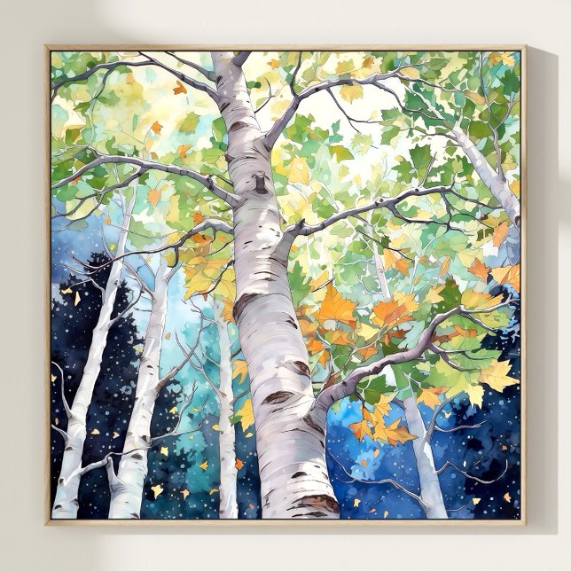 Impresión de pintura de acuarela de bosque (Subido por el creador)