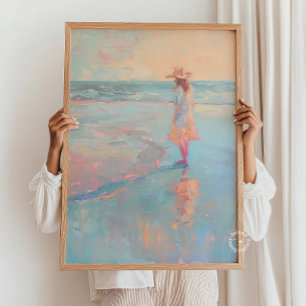 Impresión de pintura de Cowgirl Sunset Beach