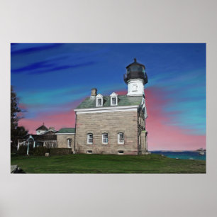 Impresión de pintura de faro Morgan Point