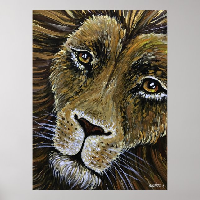 Impresión de pintura de leones (Frente)