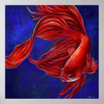 Impresión de pintura de peces Betta