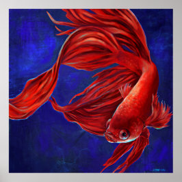 Impresión de pintura de peces Betta