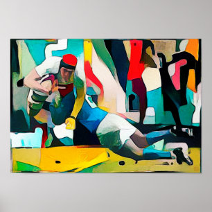 Impresión de pintura de Rugby