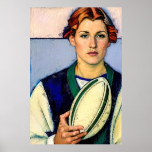 Impresión de pintura de Rugby para mujeres