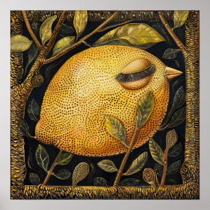Impresión de pintura decorativa de limón