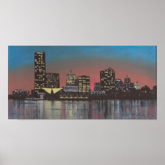 Impresión de pintura del horizonte de Milwaukee
