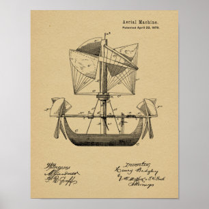 Impresión de planos de patentes de aviones de aero