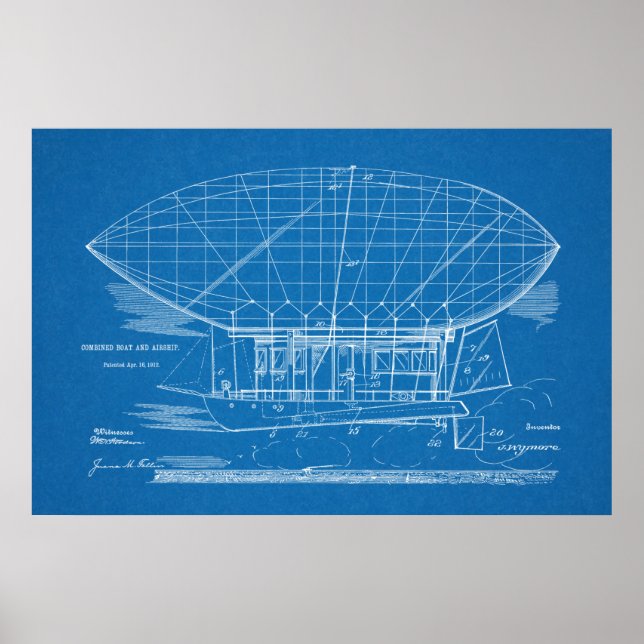 Impresión de planos de patentes de aviones de aero (Frente)