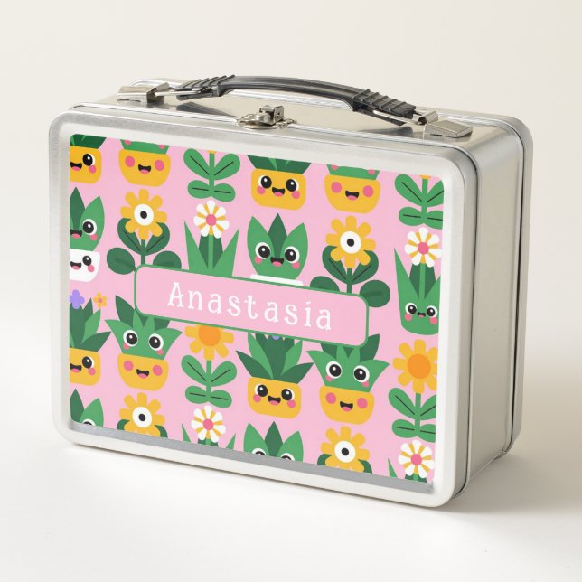 Impresión de planta en maceta personalizable linda (Anverso)