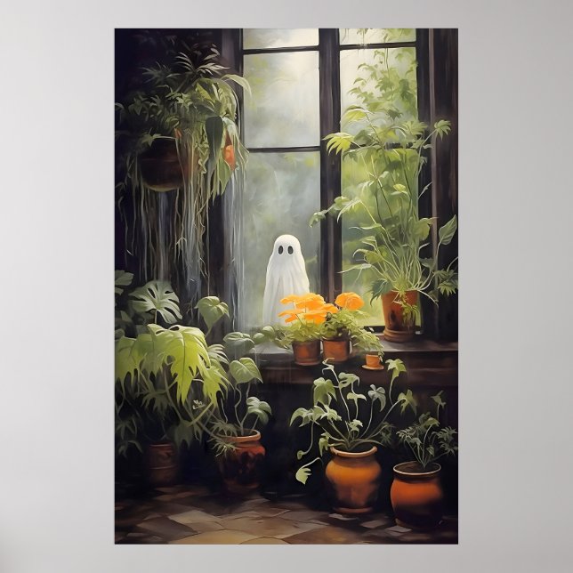 Impresión de planta fantasma en la ventana, Dark A (Frente)