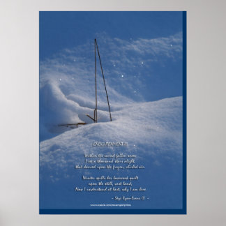 Impresión de poema de iluminación de invierno