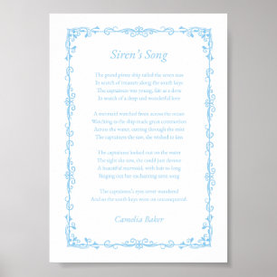 Impresión de poema de la canción de la Sirena