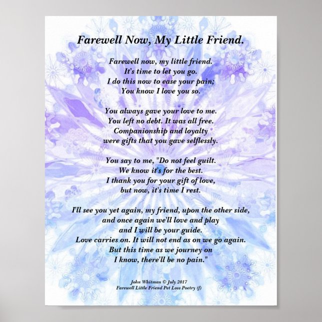 Impresión de poema de simpatía mascota, Poster de  (Frente)