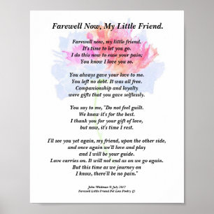 Impresión de poema de simpatía mascota, Poster de 