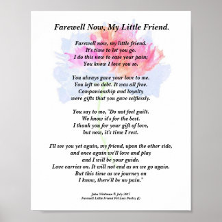 Impresión de poema de simpatía mascota, Poster de