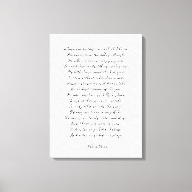 Impresión de poema personalizado en lienzo (Anverso)