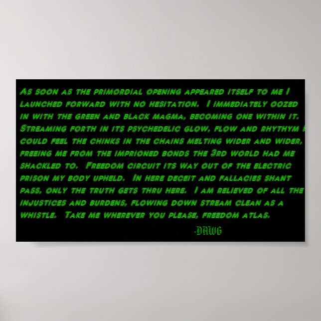 Impresión de poema Psychedelic Stream (Frente)