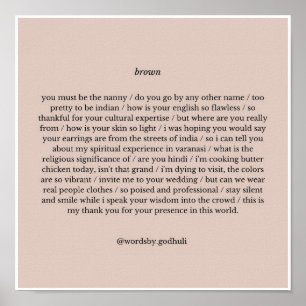 Impresión de poesía "Brown"