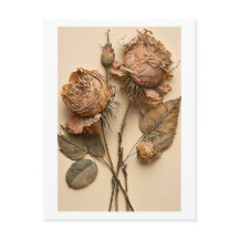 Impresión de postales con flores de Rosas secos