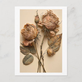 Impresión de postales con flores de Rosas secos