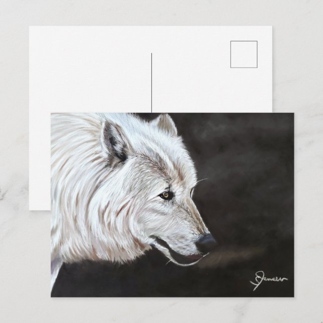 Impresión de postales para lobo ártico (Anverso / Reverso)