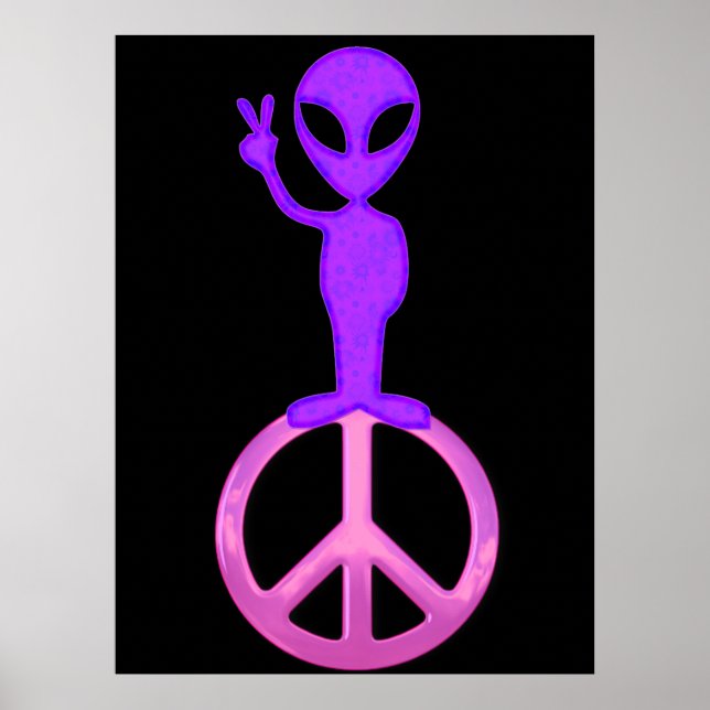 Impresión de Poster alienígena Purple Peace (Frente)