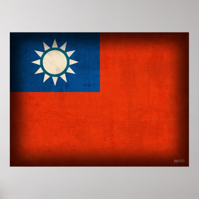 Impresión de Poster con la bandera taiwanesa en pr (Frente)