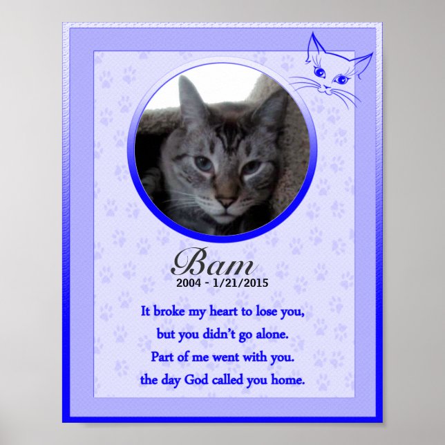 Impresión de Poster conmemorativo del gato - verso (Frente)