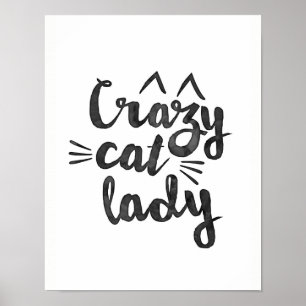 Impresión de poster Crazy Cat Lady