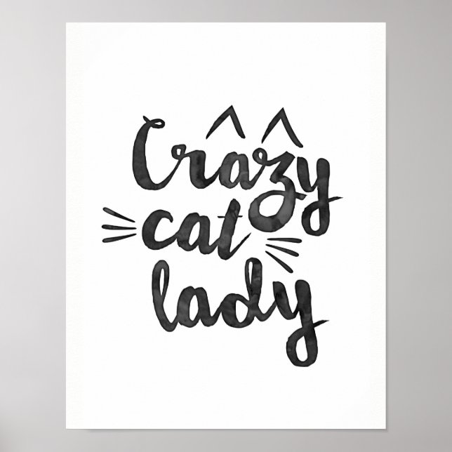 Impresión de poster Crazy Cat Lady (Frente)