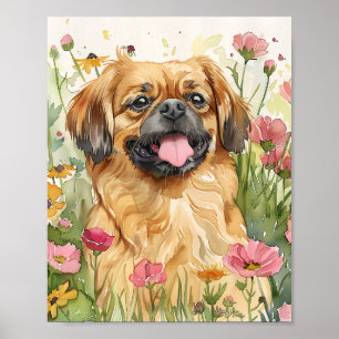 Impresión de Poster de acuarela con fluffy de perr