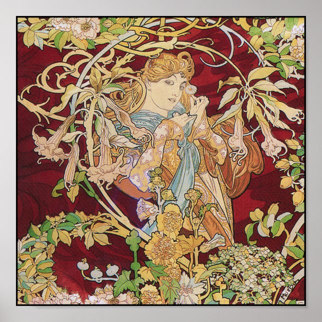 Impresión de Poster de Art Nouveau mucha: mujer co (Frente)