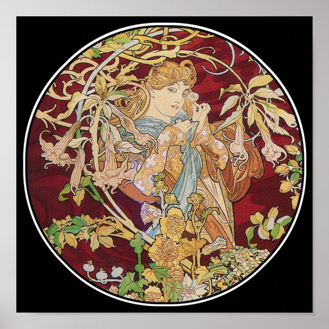 Impresión de Poster de Art Nouveau mucha: mujer co (Frente)
