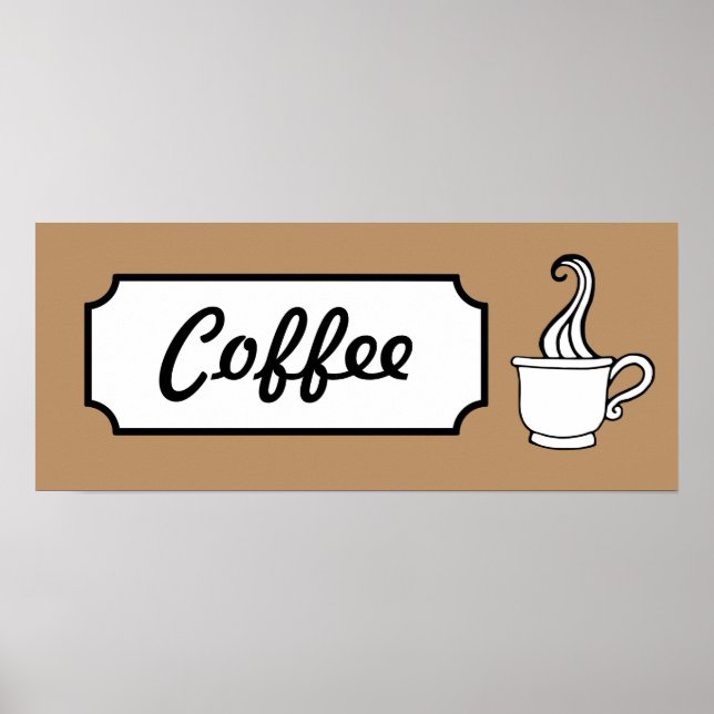 Impresión de Poster de arte de café retro (Frente)