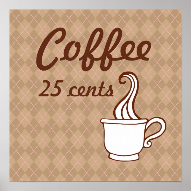 Impresión de Poster de arte de café retro (Frente)
