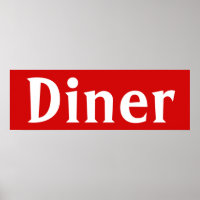 Impresión de Poster de arte de Diner rojo brillant