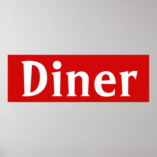Impresión de Poster de arte de Diner rojo brillant (Frente)