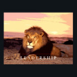 Impresión de Poster de arte de Leadership Motivati<br><div class="desc">Pintura digital de leones - Cabeza de león Computadora Arte Animal - Arte pop universitario - Imágenes de computadoras de grandes gatos salvajes</div>