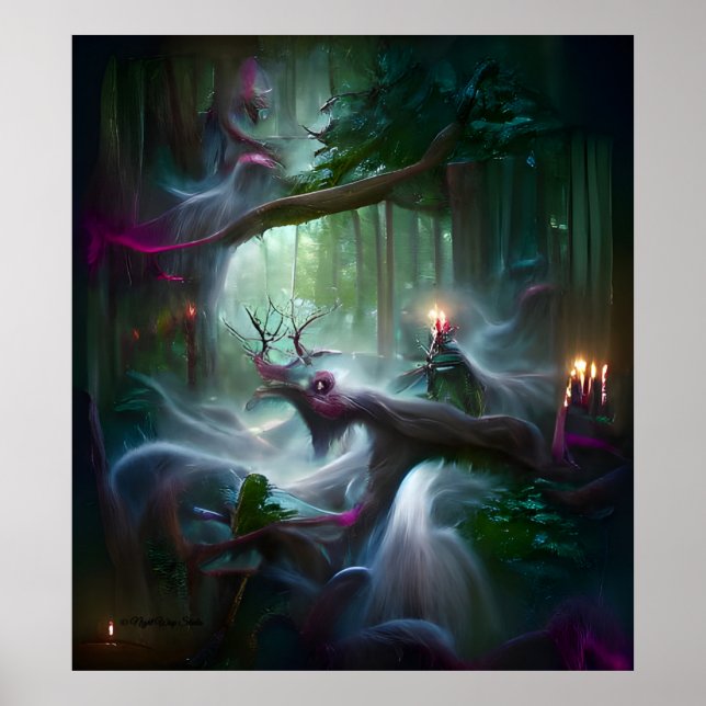 Impresión de Poster de arte digital de Forest Magi (Frente)