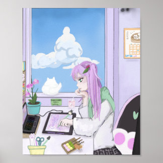 Impresión de Poster de arte kawaii - por Nephele