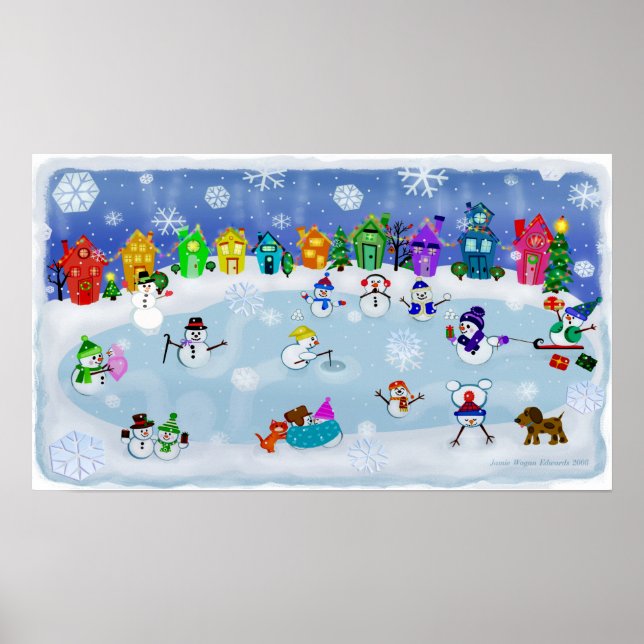 Impresión de Poster de arte nocturno de nieve para (Frente)