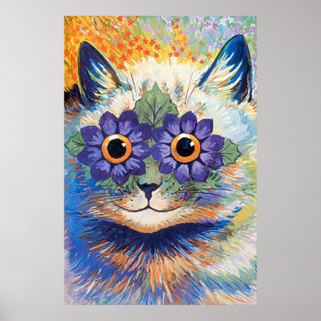 Impresión de Poster de arte para gatos de flor de  (Frente)
