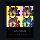 Impresión de Poster de arte pop de lobo motivacion<br><div class="desc">Estilo de historieta digital Arte animal - Mundo salvaje de animales extremos - Las criaturas más feroces imágenes de computadoras</div>
