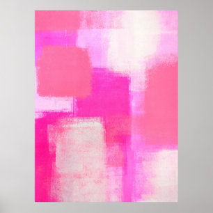Impresión de Poster de arte rosa abstracto de "Con